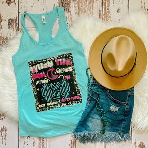 ladies western tank - When The Sun Goes Down